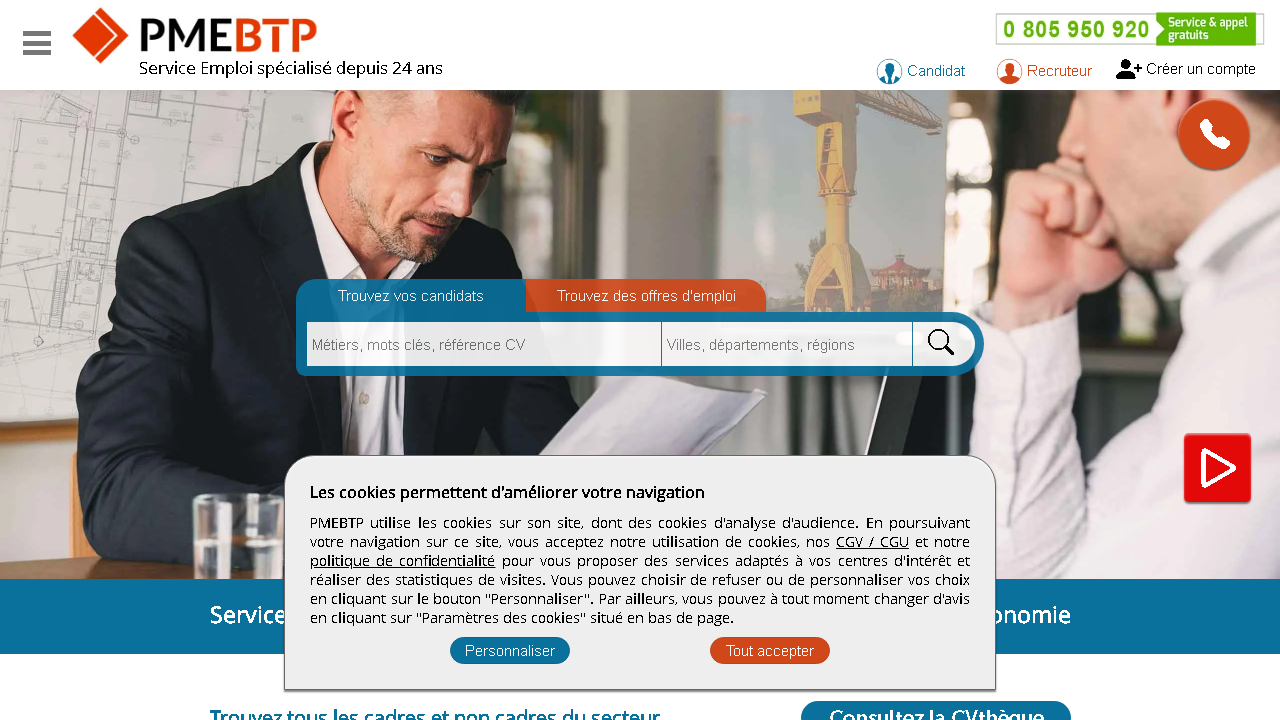 Capture d'écran de http://www.pmebtp.com/ 